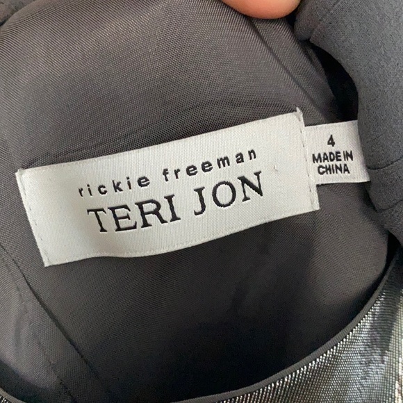 EUC Rickie Freeman for Teri Jon Pewter dress - Picture 16 of 16